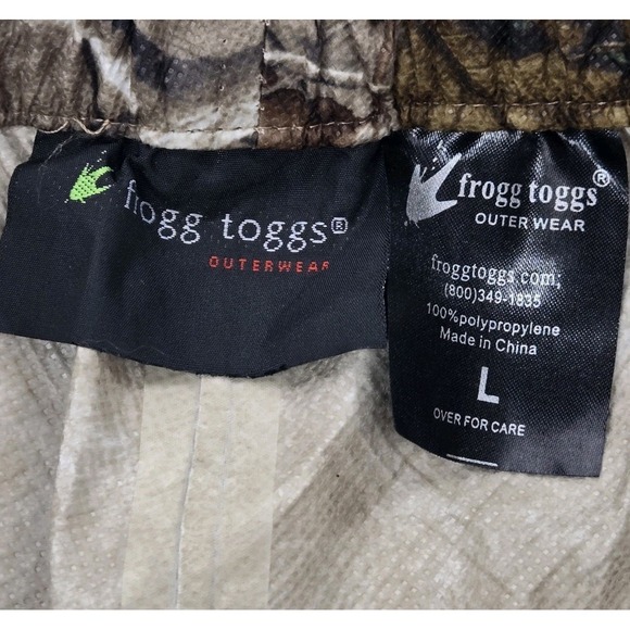 Frogg Toggs Outerwear Rain Real Tree Camo Pants Camoflage Large L - Picture 8 of 11